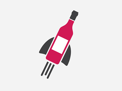 Wine Bottle Rocket Icon bottle icon illustration label movement pink rocket wine wine bottle wings