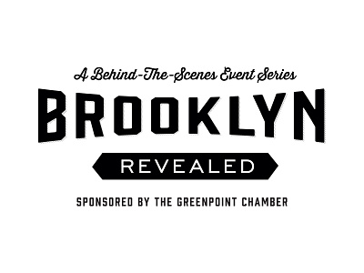 Brooklyn Revealed - Final black and white brooklyn identity lockup logo script type lockup typography vintage