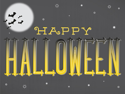 Halloween Hand-Lettering bats black and yellow halloween hand lettering handlettering lettering october spooky stars type typography