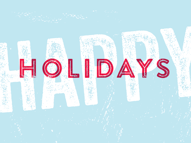 Holiday Type Treatments ampersand distressed holiday light blue red snowflake
