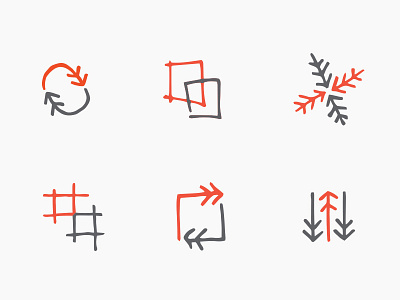 Exchange Icons arrow arrows exchange gray hand drawn orange square