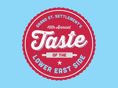 Taste of the Lower East Side 2015 crest event food light blue logo nyc red script sky blue tles