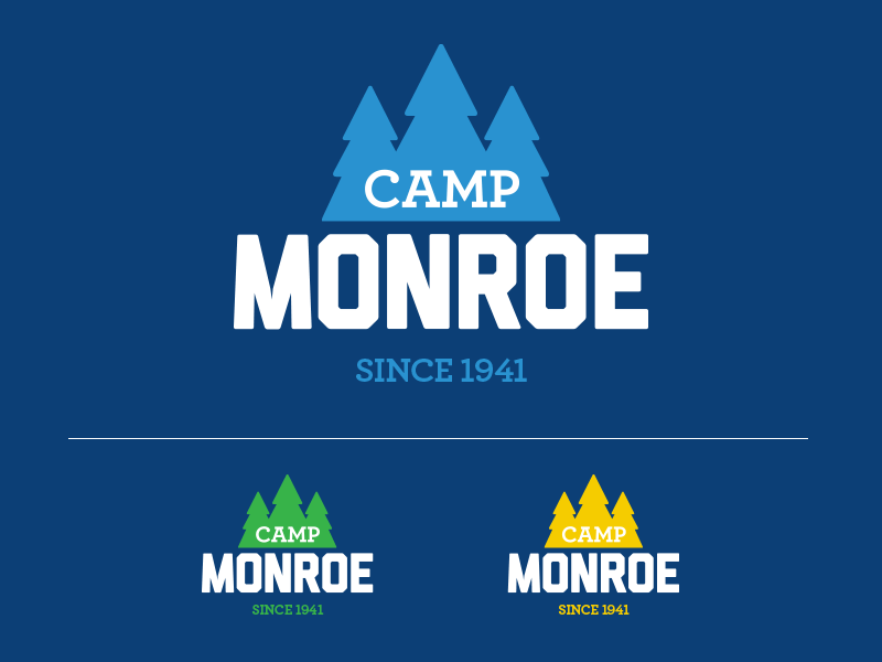 Summer Camp Identity Concept - Alternate Logo Versions camp identity logo summer camp trees