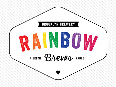 Rainbow Brews Crest Logo brooklyn brooklyn brewery crest event heart logo pride rainbow