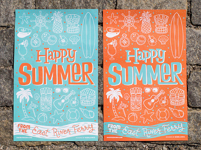 Summer Posters hand lettering illustration lettering poster summer surf tiki tiki party typography vintage