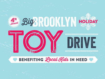 Big Brooklyn Holiday Toy Drive 2015 blue event holiday red snowflake toy drive typography winter