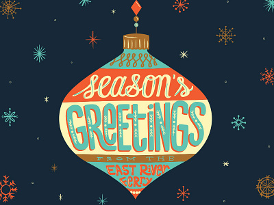 Season's Greetings december handlettering holiday holiday card illustration lettering ornament script seasons greetings snowflakes typography vintage