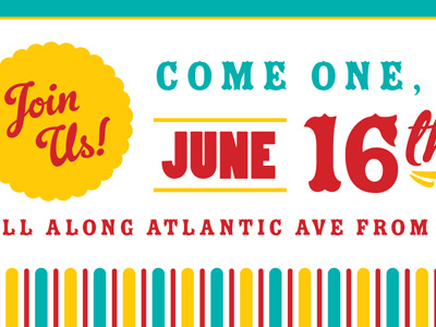 Atlantic Ave Extravaganza branding circus event postcard typography