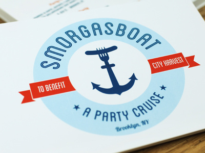 Smorgasboat Postcard anchor hot dog logo nautical party cruise postcard smorgasboat
