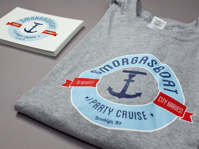 Smorgasboat Tee anchor branding event hot dog nautical party cruise postcard smorgasboat t-shirt