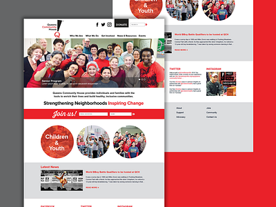 Queens Community House Website Concept