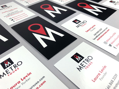 Metro Tours Business Cards black branding branding agency business card business card design identity identity branding identity design identity designer logo logo design logo designer new york city nyc red startup startup branding startup logo typography