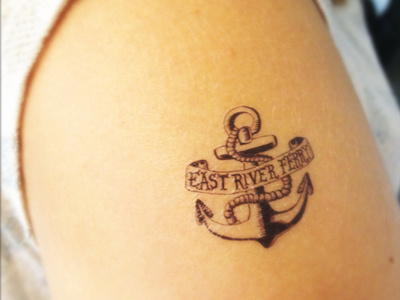 East River Ferry Tattoo anchor east river ferry nautical tattoo typography