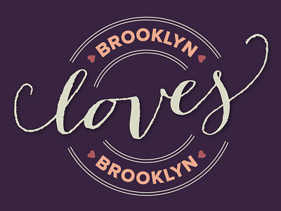 Brooklyn Loves Brooklyn Poster brooklyn brooklyn loves brooklyn crest graphic design purple relief sandy relief script typography