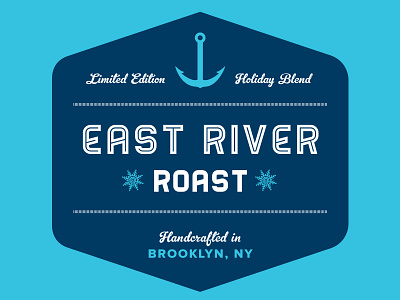 East River Roast Label anchor coffee crest east river holiday label typography