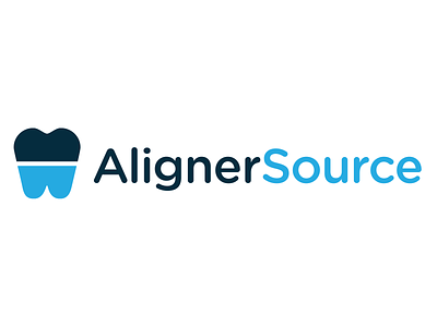 Aligner Source Concept blue branding icon identity illustration logo product design teeth tooth typography