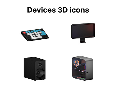 3D Electronic devices icons