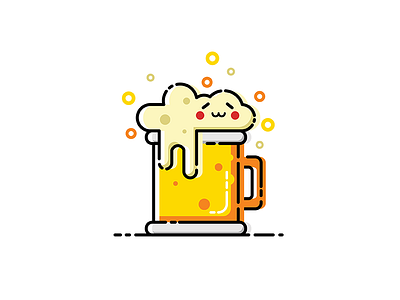 Beer beer cute drink illustration mbe nooveetii yellow