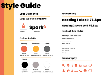 Spark Style Guide app branding design graphic design illustration logo typography ui ux vector