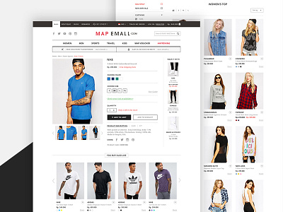 Product Detail Page & Product Category Page - mapemall.com catalogue desktop e commerce ecommerce fashion minimal monochrome product retail shop user interface