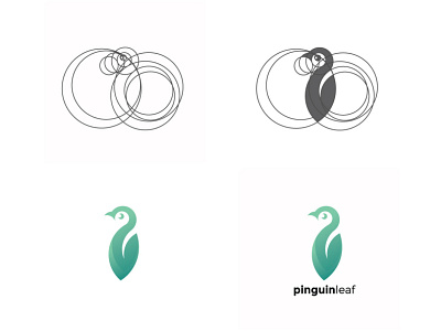 pinguin leaf branding design graphic design illustration logo motion graphics typography vector