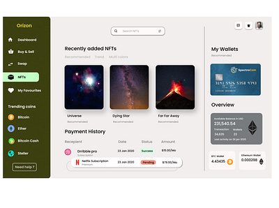 NFTs ui ux website