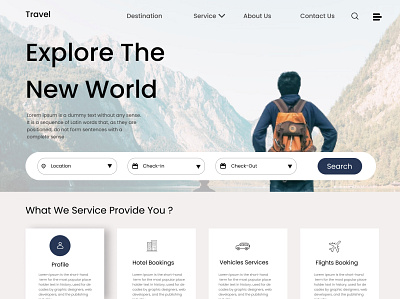 travel figma ui web design website