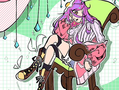 Art Trade with Limee - Full Colored anime art artist arttrade character coat design detailed digitalart egg fullcolor girl ibispaintx illustration manga marvyuchida original pink purple support