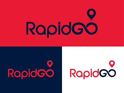 Logo Design for Rapidgo, Logistics Company | Color Combo branding branding and identity corporate branding infinity logo logistics logo logo logo design logo design branding map marker logo truck logo