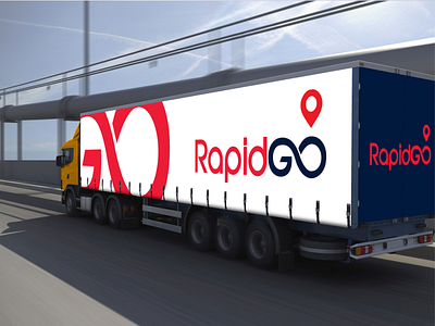 Logo Design for Rapidgo, Logistics Company branding branding and identity corporate branding infinity logo logistics logo logo logo design logo design branding map marker logo truck logo