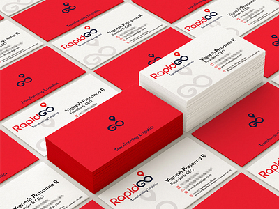 Branding for Rapidgo, Logistics Company | Business Card Design branding branding and identity corporate branding infinity logo logistics logo logo logo design logo design branding map marker logo truck logo