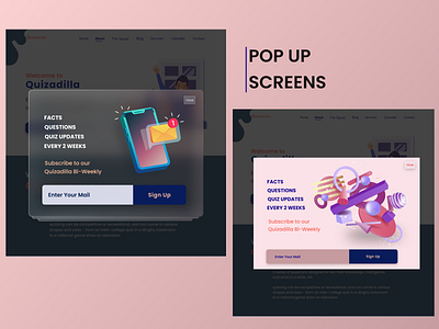 Pop Up Screen app branding design graphic design illustration typography ui ux