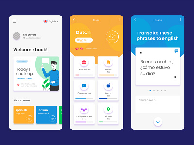 Languages Learn App graphic design ui