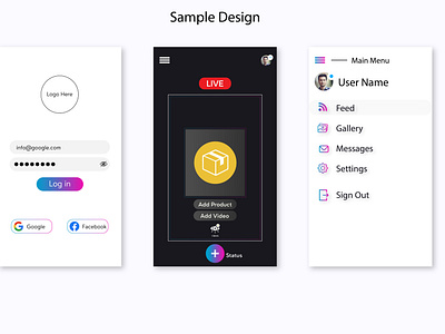 Live Shop app Design