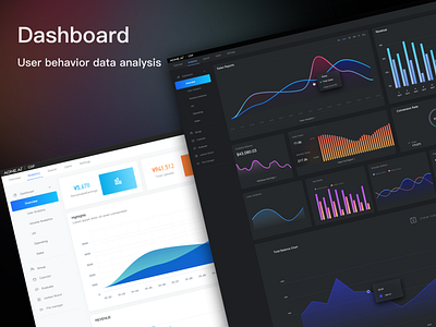 Dashboard B&W Gradient charts