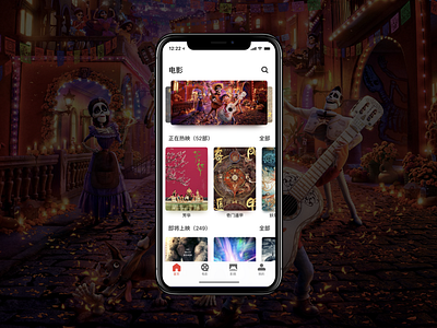 Movie app app card cinema home homepage iphonex movie ui ux