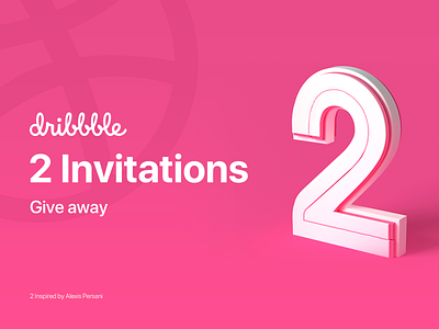 2 Invitations c4d dribbble invitation invite ps shot ui
