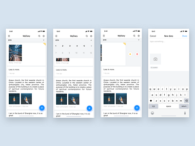 Mydiary app card dailyui dribbble iphonex sketch ui ux