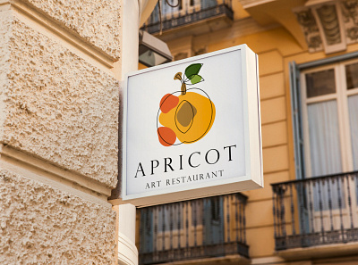 Corporate Identity Art-restaurant Apricot branding design graphic design illustration logo typography vector