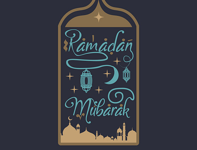 Ramadan Mubarak design illustration typography vector