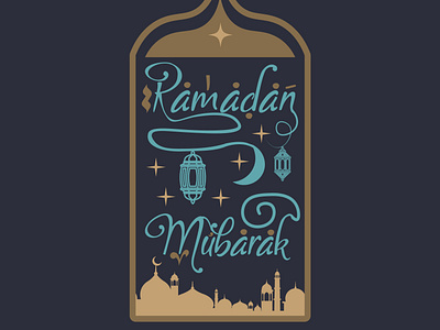 Ramadan Mubarak design illustration typography vector