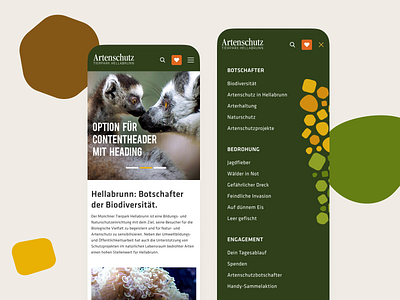 Mobile version of a website for the zoo in Munich animals mobile navigation ui webdesign website zoo