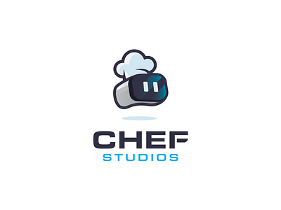 Cooking with VR branding character chef chef logo cooking cute gaming logo mascot minimal modern stream vector