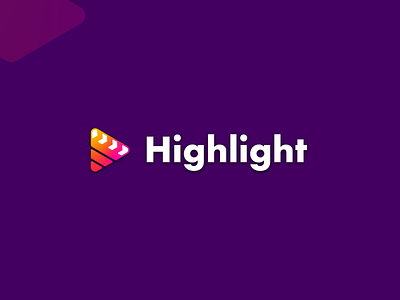 Highlight clips design flat logo minimal modern movie play playful streaming vector video young
