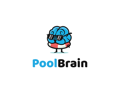 A Brain in the Pool brain branding character hip illustration logo mascot smart vector