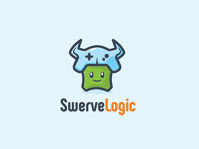 Swerve Logic app cute design gaming logo mascot play smile software technology