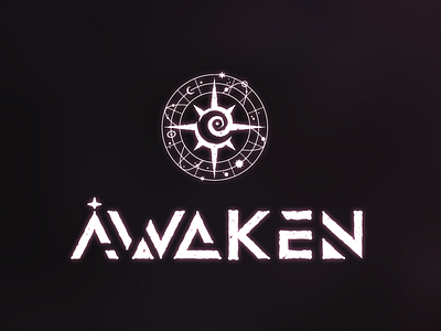 Awaken astrology brand cosmos fantasy gaming logo light logo original runes symbol virtual reality young