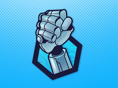 Robotic Fist cartoon channel clean entertainment illustration logo mech robot twitch vector