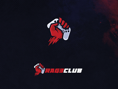 Rag3 Club branding bro channel design fist gaming logo rage twich