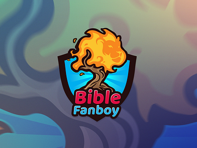 The Lion and the Burning Bush bible bush character fire gaming illustration lion logo mascot